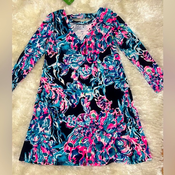 168.00 NWT LILLY PULTZER OLIVE DRESS BRIGHT NAVY ALL CAUGHT - Picture 8 of 8